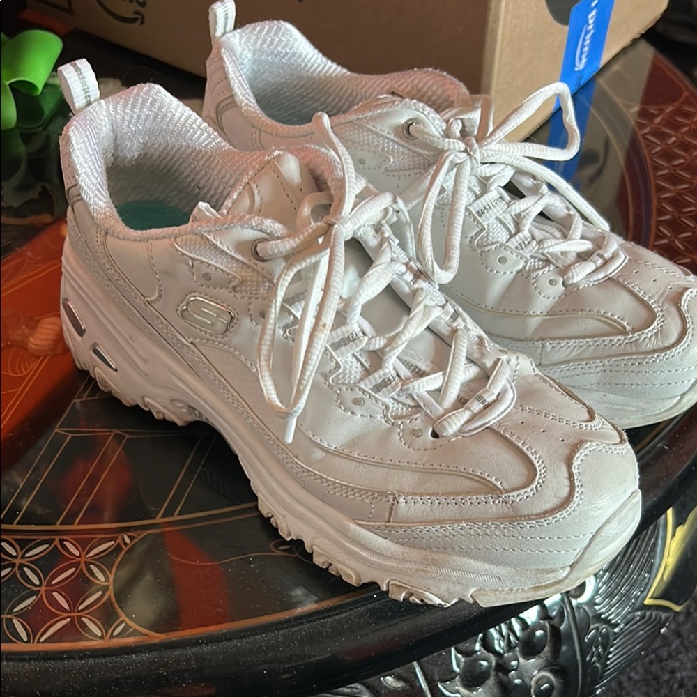 Skechers White Athletic Shoes with Rugged Sole
